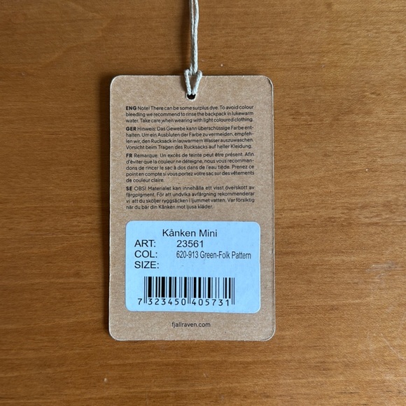 KÅNKEN Mini Green-Folk Pattern Small Outdoors Backpack - Picture 9 of 9